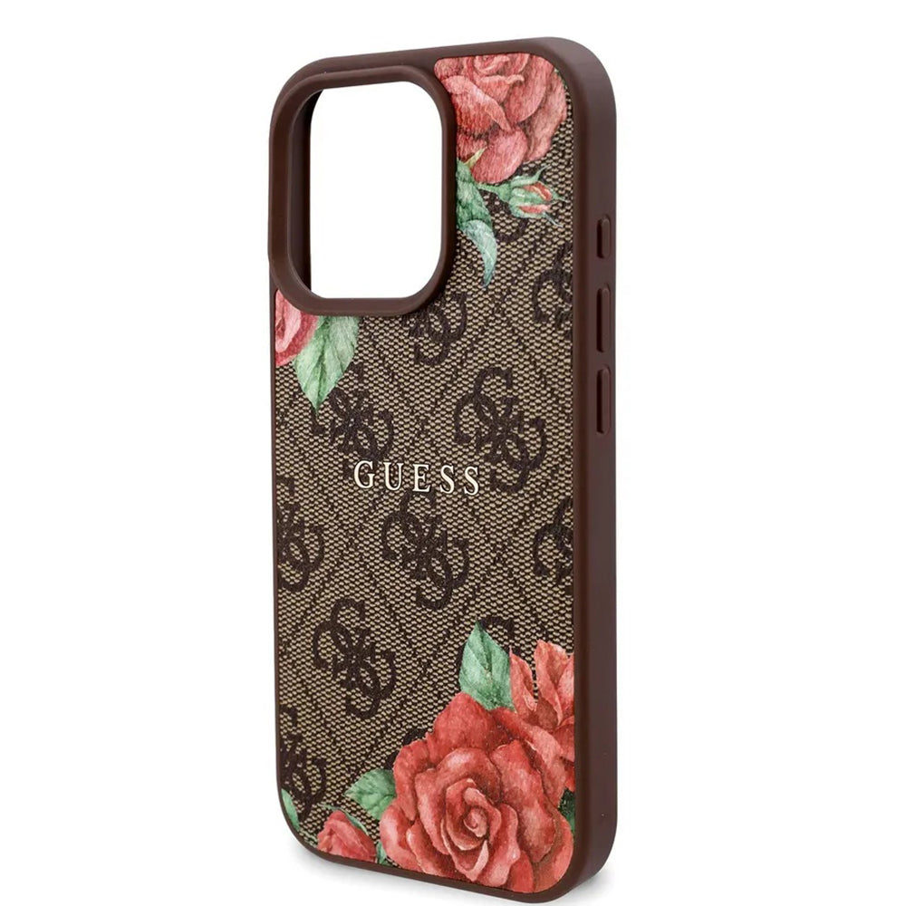 MagSafe cover til Apple iPhone 16 Pro Max, Guess, 4G Flowers Print, Brun