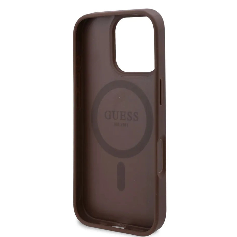 MagSafe cover til Apple iPhone 16 Pro Max, Guess, 4G Flowers Print, Brun