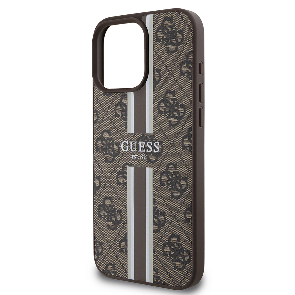 MagSafe cover til Apple iPhone 16 Pro Max, Guess, 4G Printed Stripes, Brun