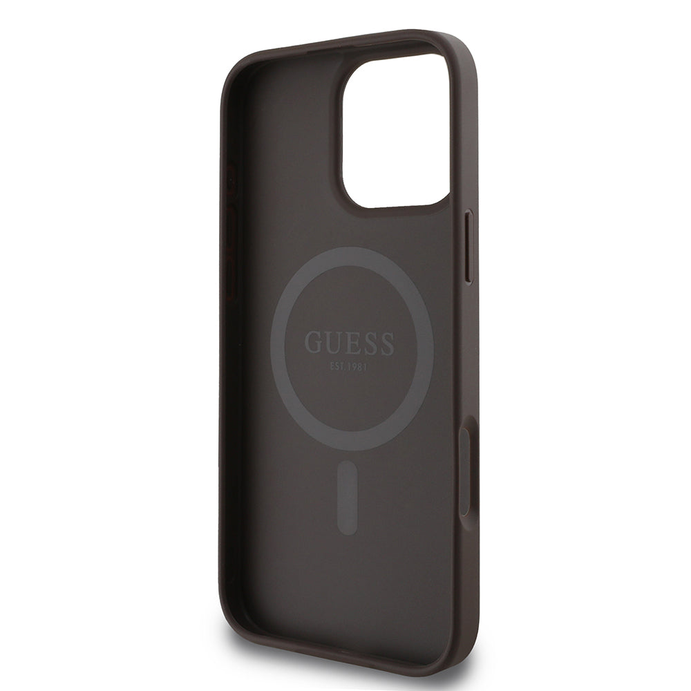 MagSafe cover til Apple iPhone 16 Pro Max, Guess, 4G Printed Stripes, Brun