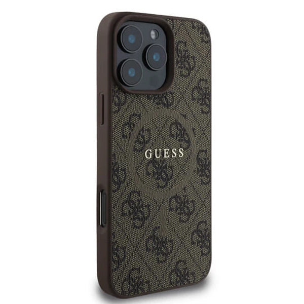 MagSafe cover til Apple iPhone 16 Pro Max, Guess, 4G Ring Classic Logo, Brun