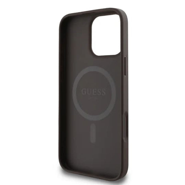 MagSafe cover til Apple iPhone 16 Pro Max, Guess, 4G Ring Classic Logo, Brun