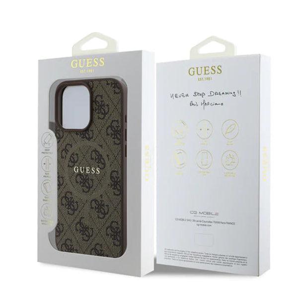 MagSafe cover til Apple iPhone 16 Pro Max, Guess, 4G Ring Classic Logo, Brun