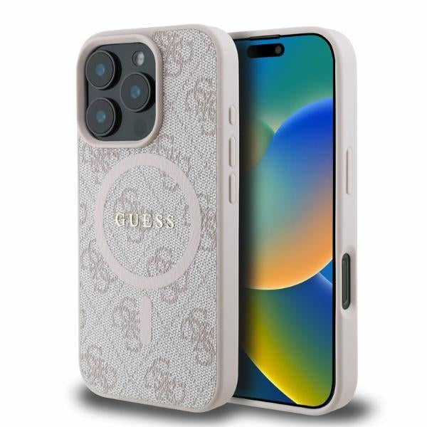 MagSafe cover til Apple iPhone 16 Pro Max, Guess, 4G Ring Classic Logo, Pink