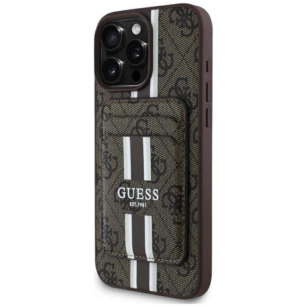 MagSafe cover til Apple iPhone 16 Pro Max, Guess, Cardslot 4G Stripes, Brun