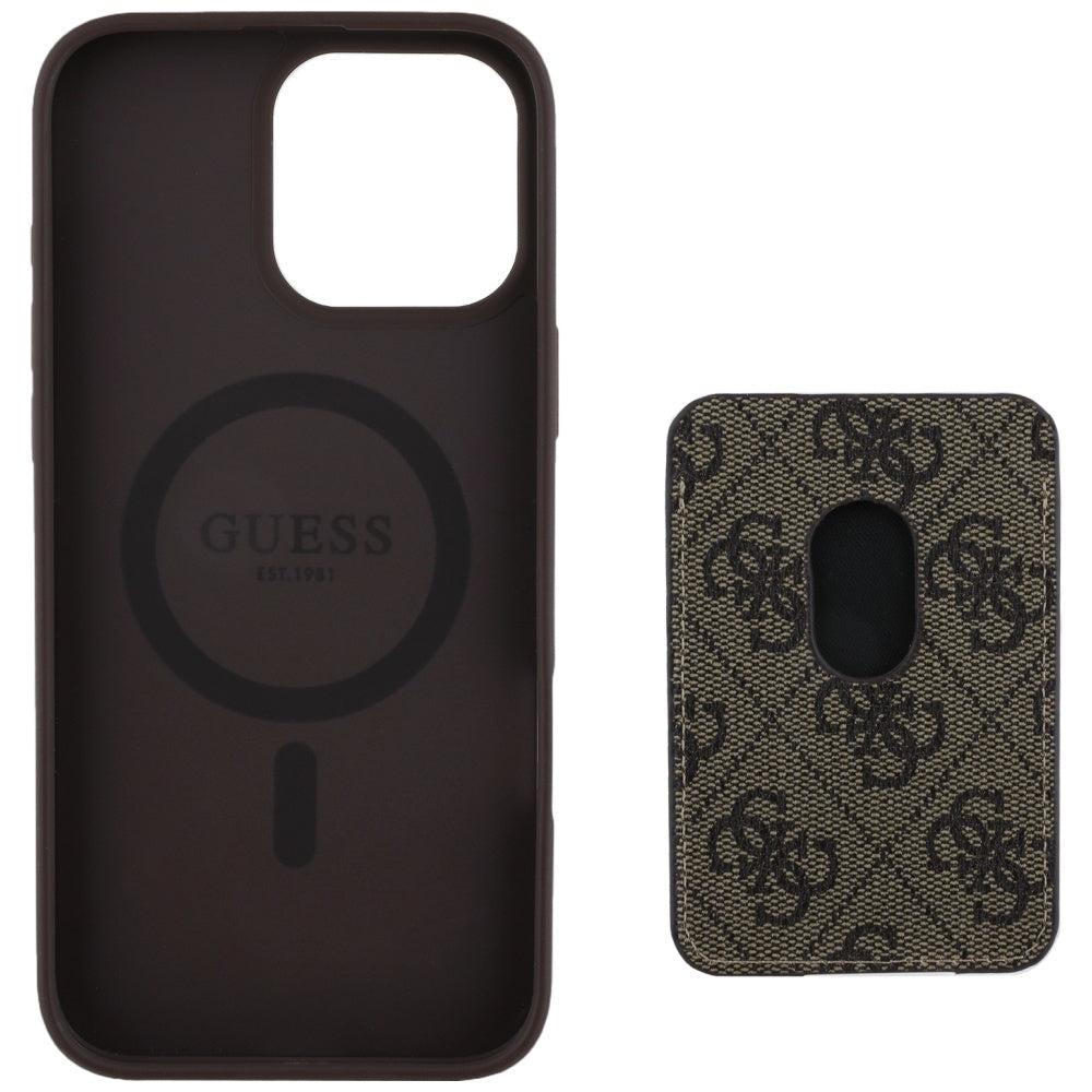 MagSafe cover til Apple iPhone 16 Pro Max, Guess, Cardslot 4G Stripes, Brun