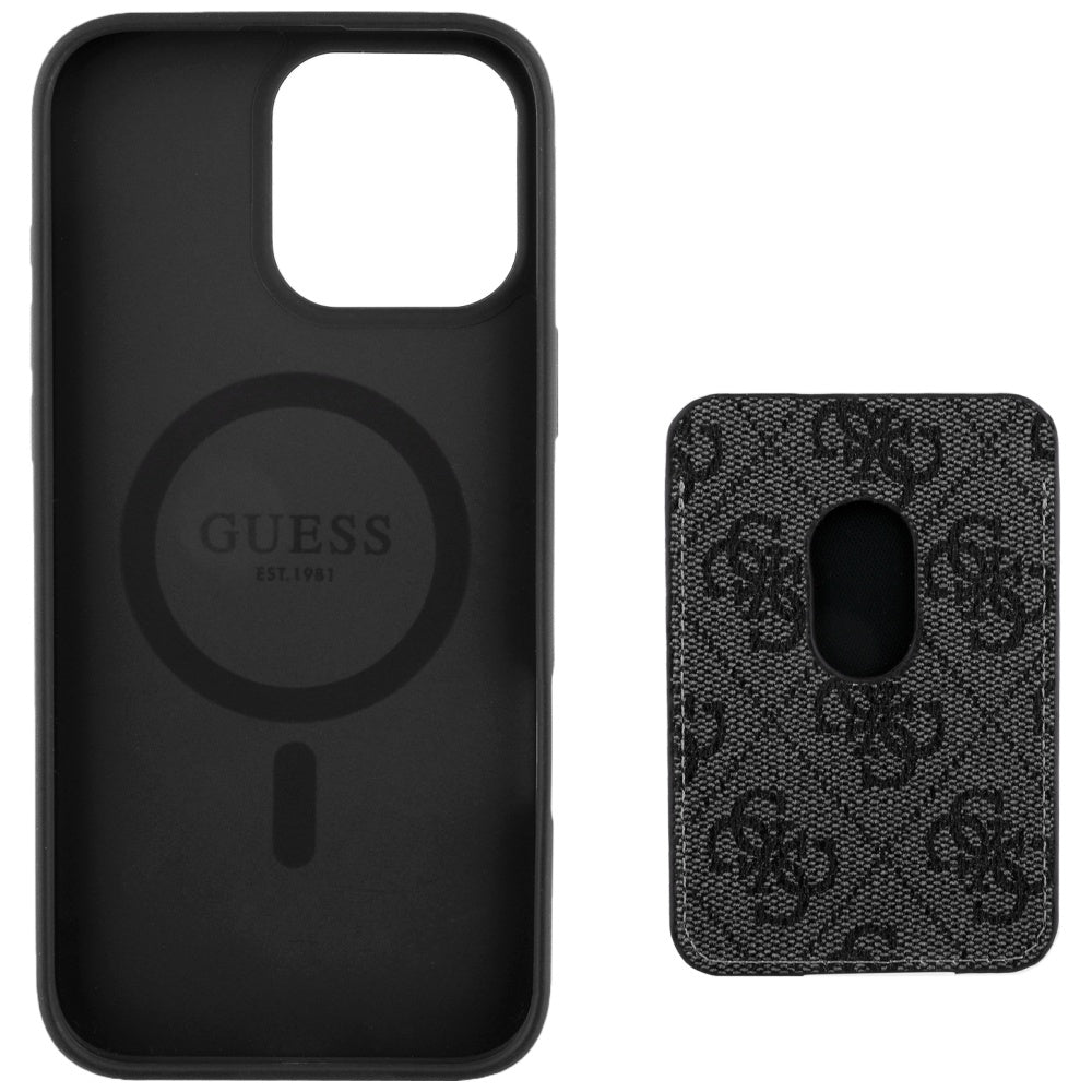 MagSafe cover til Apple iPhone 16 Pro Max, Guess, Cardslot 4G Stripes, Sort