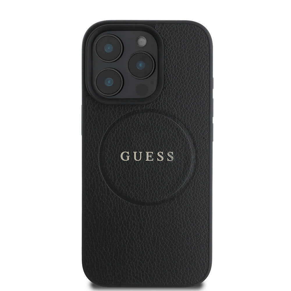 MagSafe cover til Apple iPhone 16 Pro Max, Guess, Grained Gold Ring, Sort