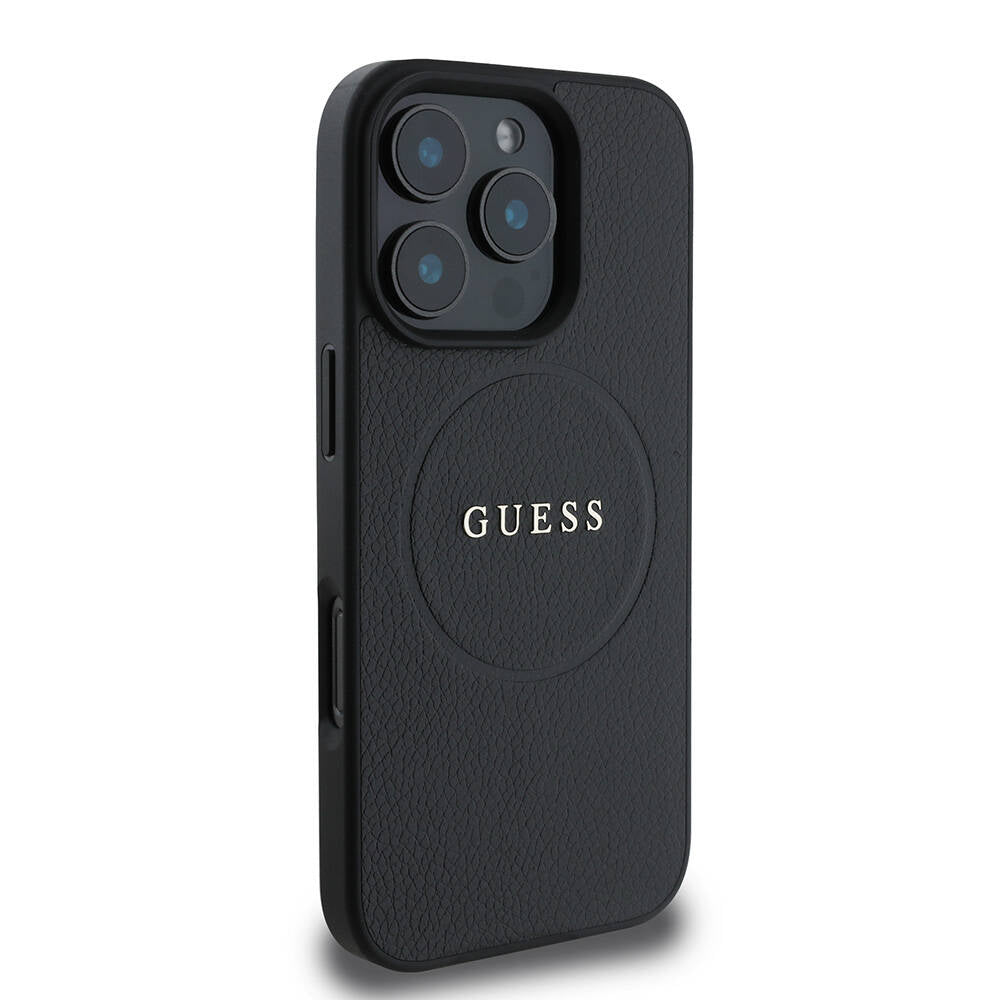 MagSafe cover til Apple iPhone 16 Pro Max, Guess, Grained Gold Ring, Sort