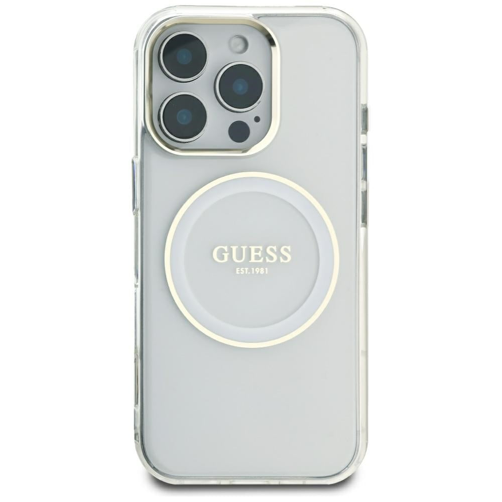 MagSafe cover til Apple iPhone 16 Pro Max, Guess, IML Metal Colored Circle, Hvid
