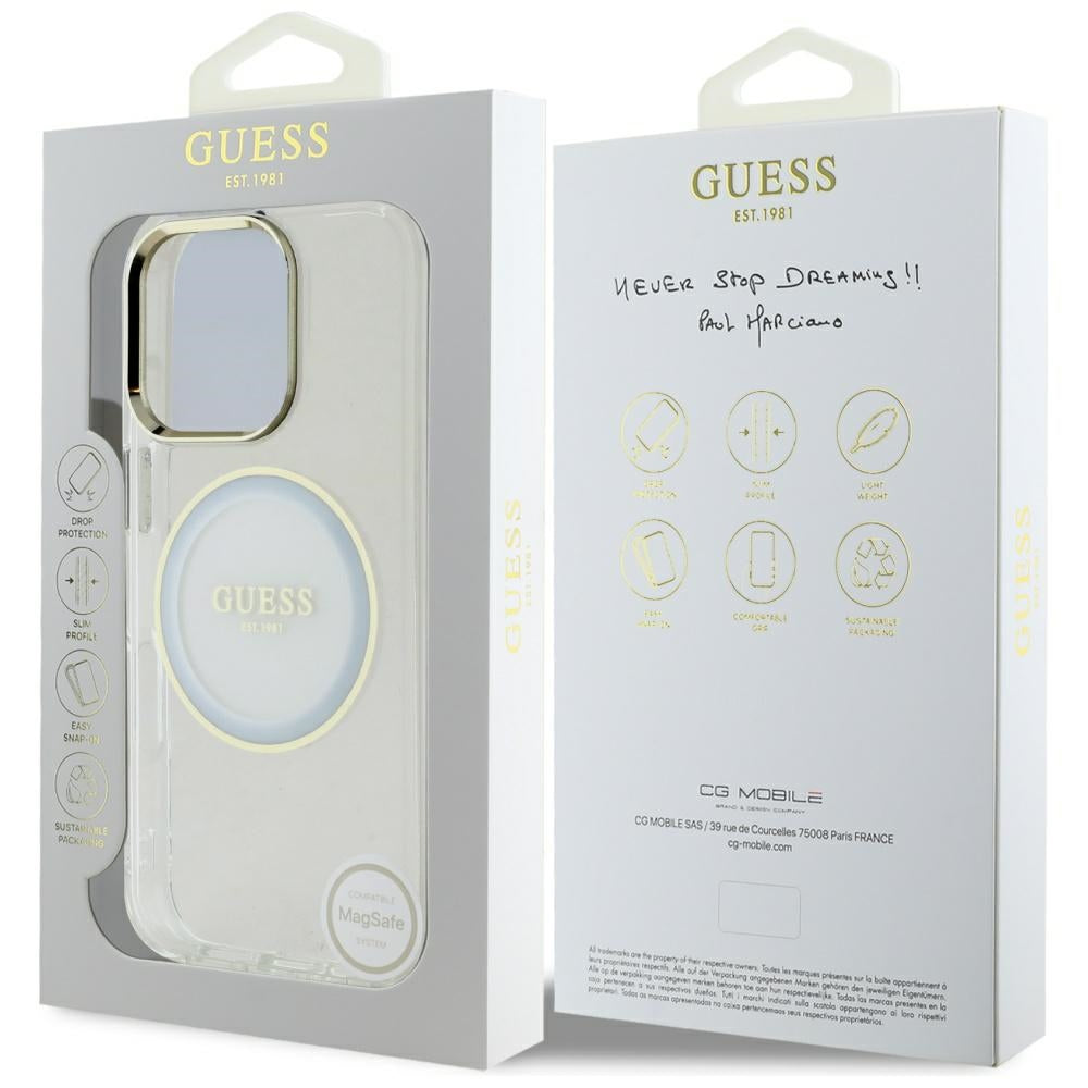 MagSafe cover til Apple iPhone 16 Pro Max, Guess, IML Metal Colored Circle, Hvid