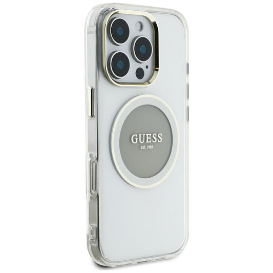 MagSafe cover til Apple iPhone 16 Pro Max, Guess, IML Metal Colored Circle, Grå