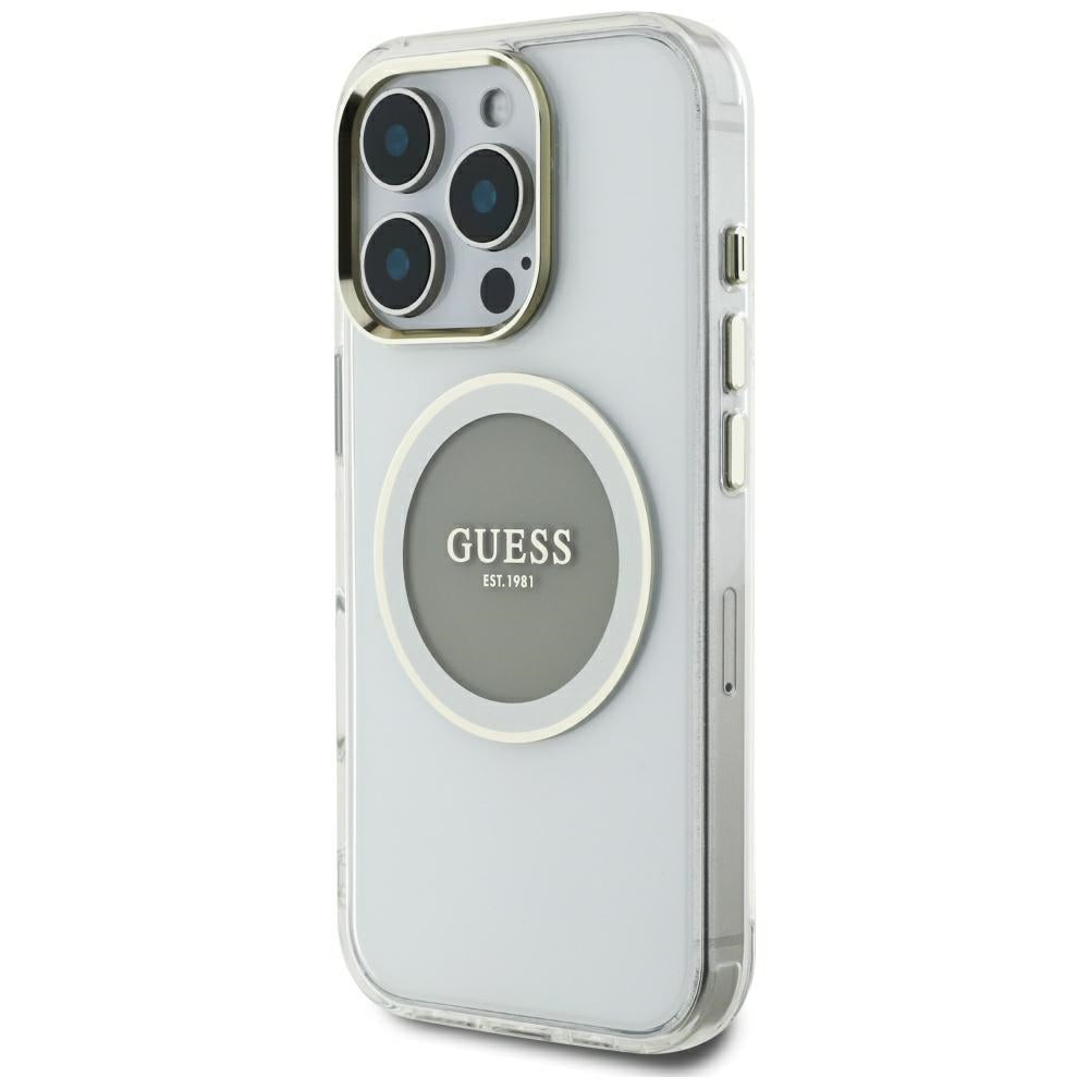 MagSafe cover til Apple iPhone 16 Pro Max, Guess, IML Metal Colored Circle, Grå