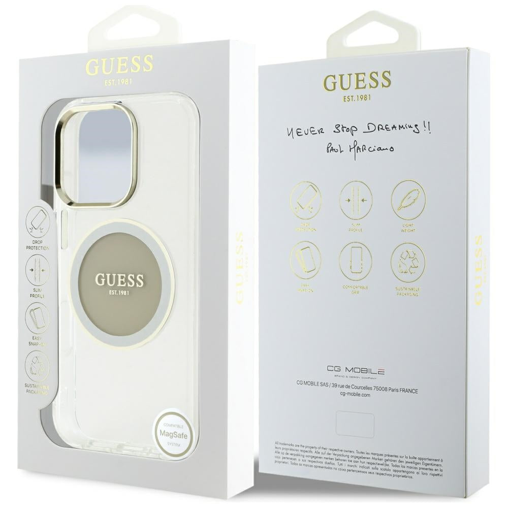 MagSafe cover til Apple iPhone 16 Pro Max, Guess, IML Metal Colored Circle, Grå