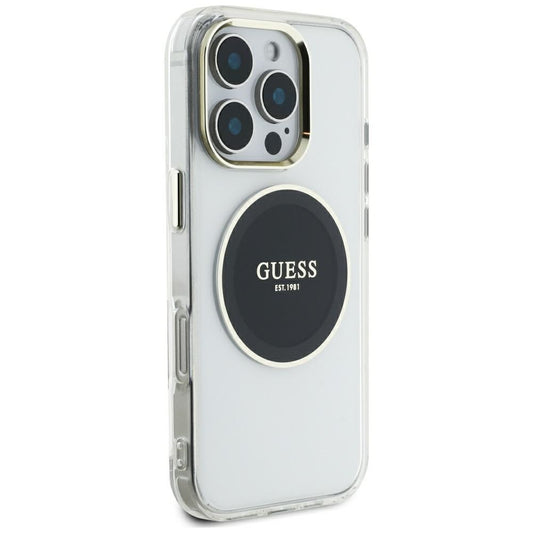 MagSafe cover til Apple iPhone 16 Pro Max, Guess, IML Metal Colored Circle, Sort