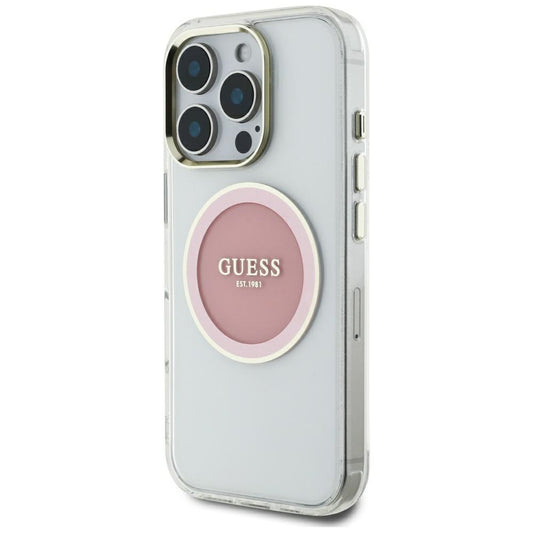 MagSafe cover til Apple iPhone 16 Pro Max, Guess, IML Metal Colored Circle, Pink