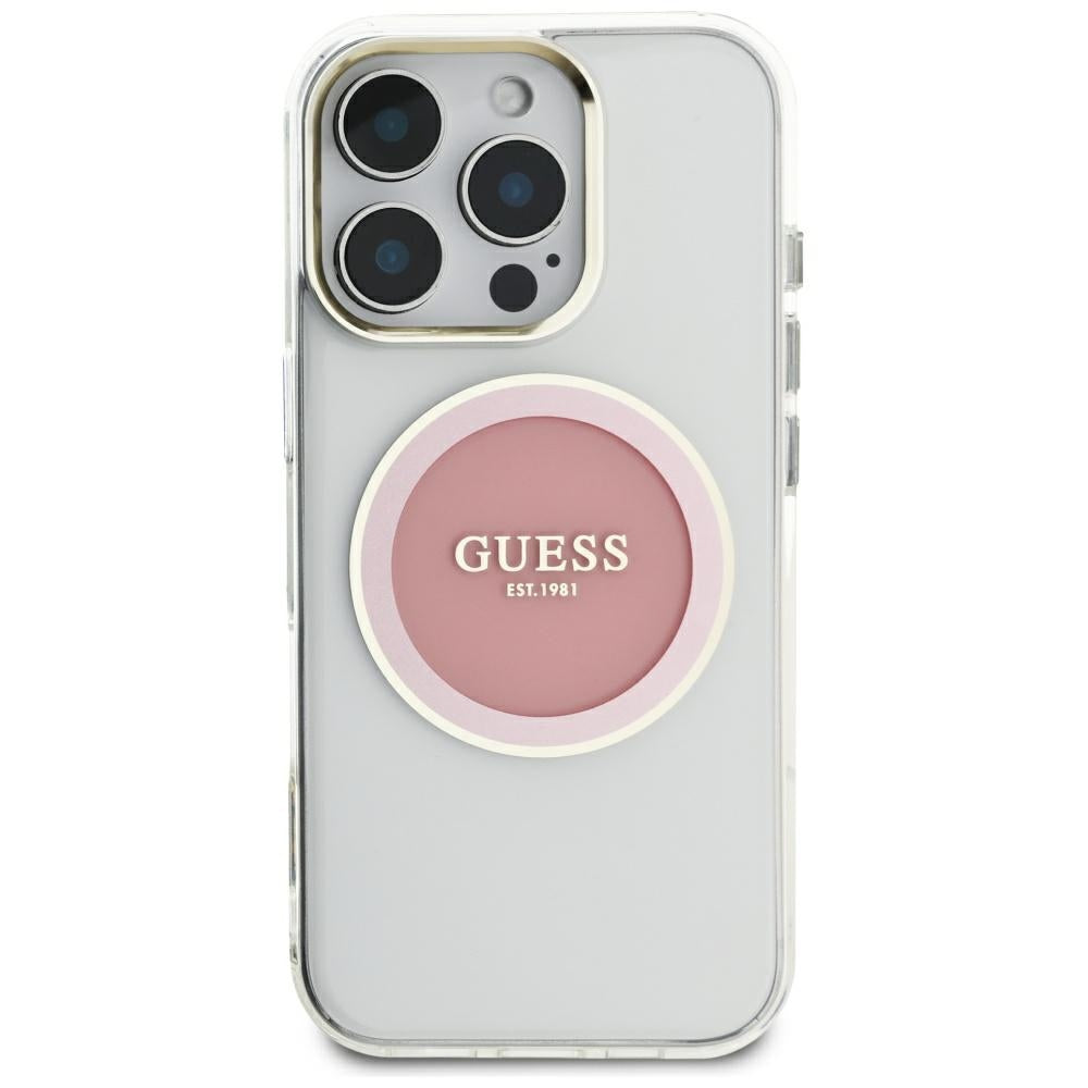 MagSafe cover til Apple iPhone 16 Pro Max, Guess, IML Metal Colored Circle, Pink