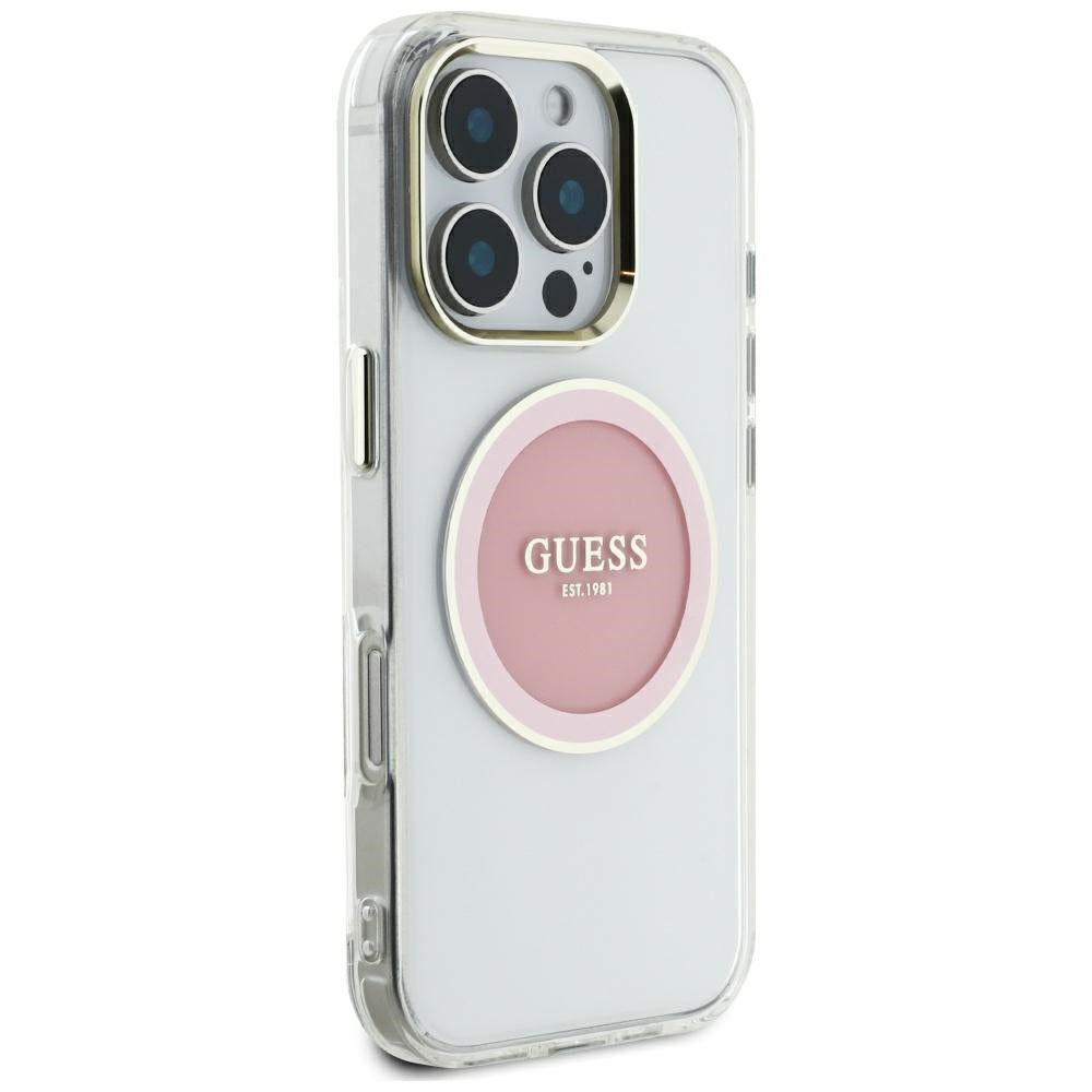 MagSafe cover til Apple iPhone 16 Pro Max, Guess, IML Metal Colored Circle, Pink