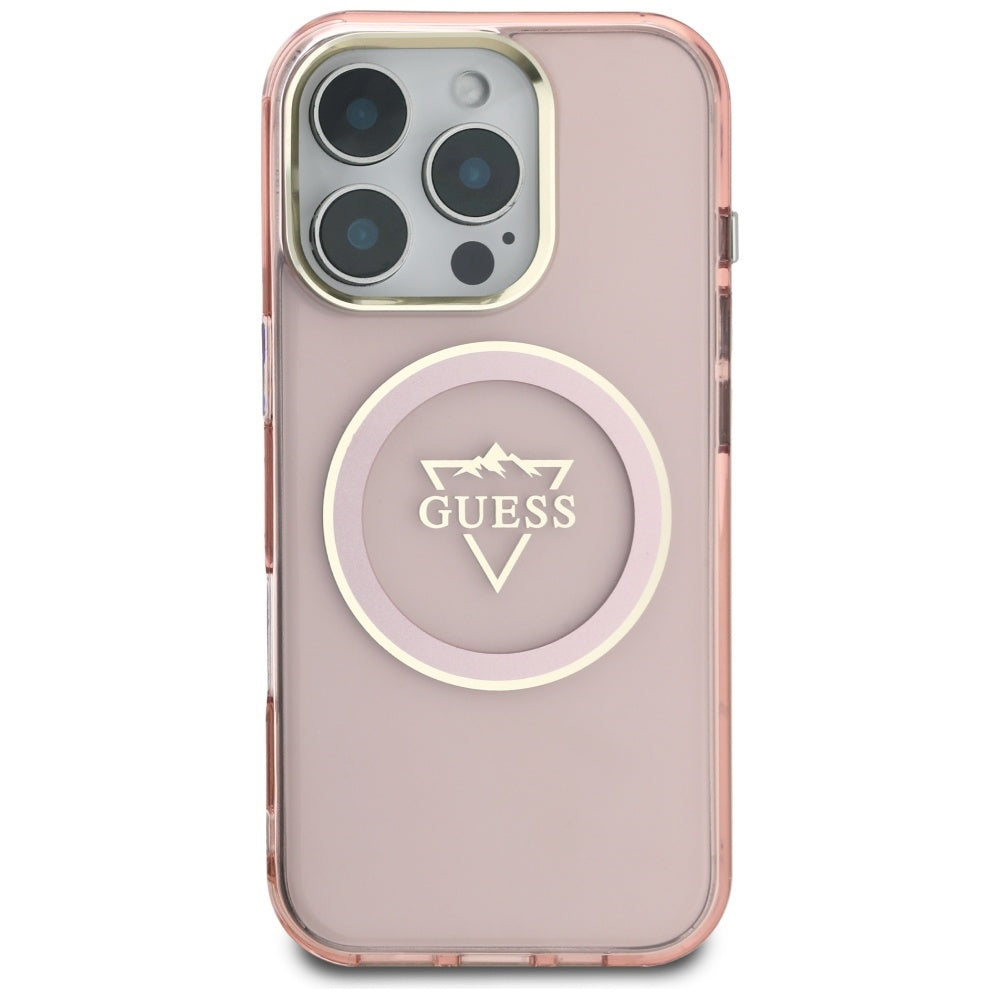 MagSafe cover til Apple iPhone 16 Pro Max, Guess, IML Metal Mountain Logo, Pink