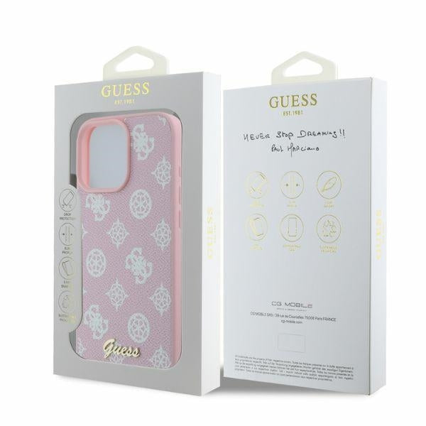MagSafe cover til Apple iPhone 16 Pro Max, Guess, Peony Script, Pink