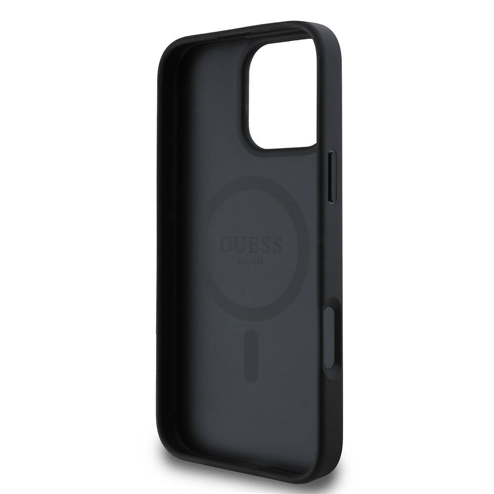 MagSafe cover til Apple iPhone 16 Pro Max, Guess, Saffiano Classic Logo, Sort