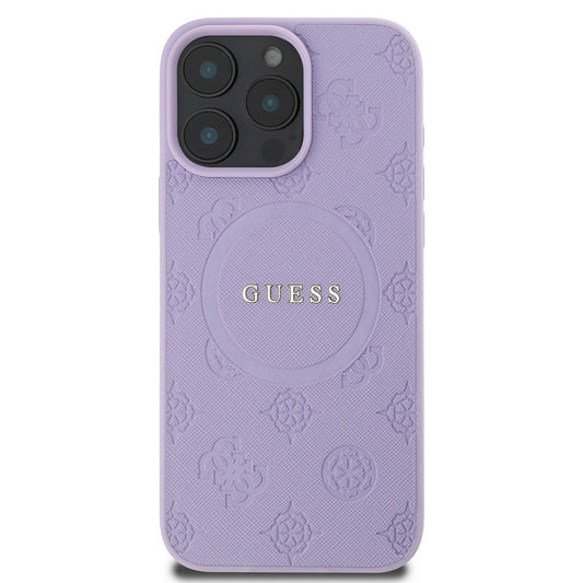 MagSafe cover til Apple iPhone 16 Pro Max, Guess, Saffiano Peony Classic Logo, Lilla