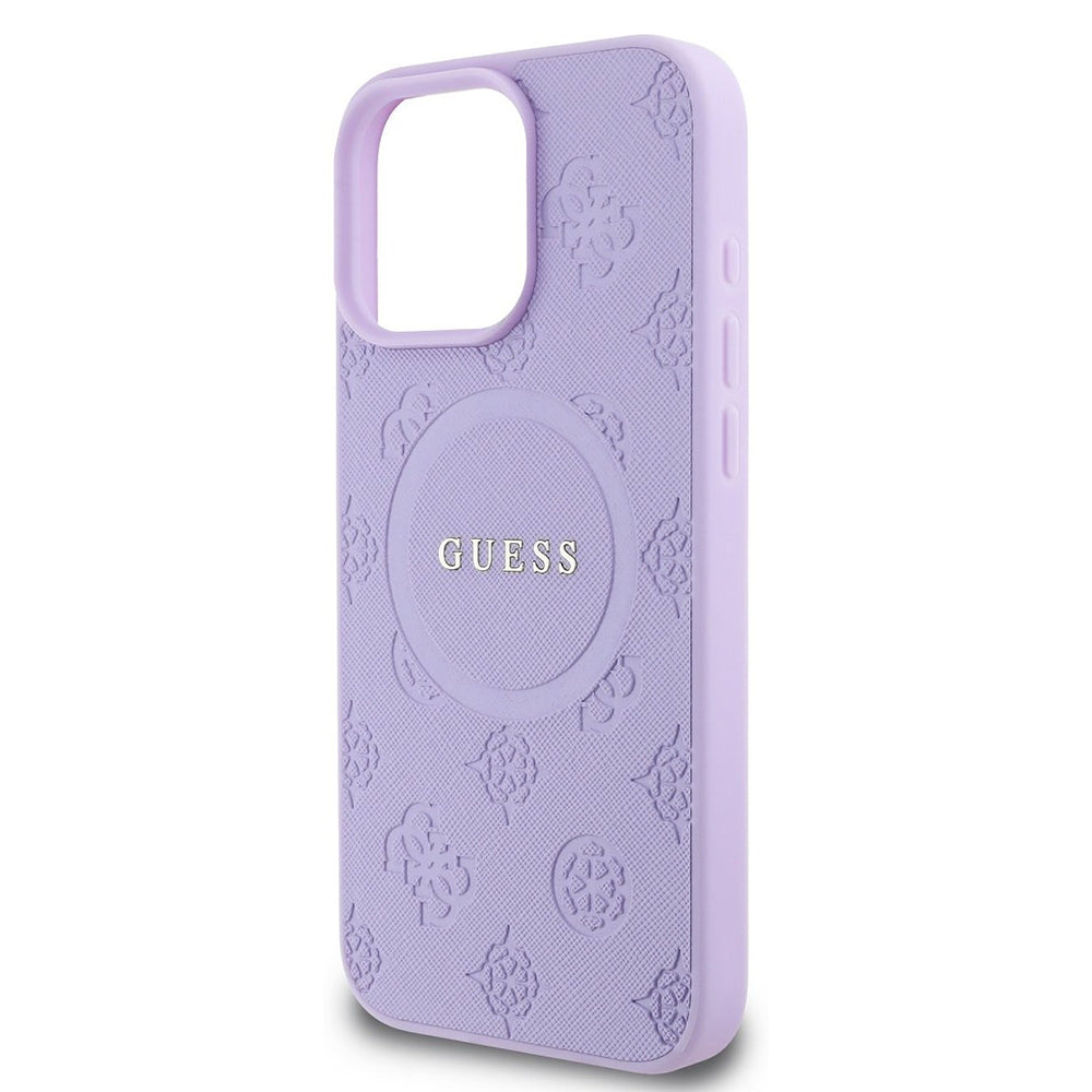 MagSafe cover til Apple iPhone 16 Pro Max, Guess, Saffiano Peony Classic Logo, Lilla