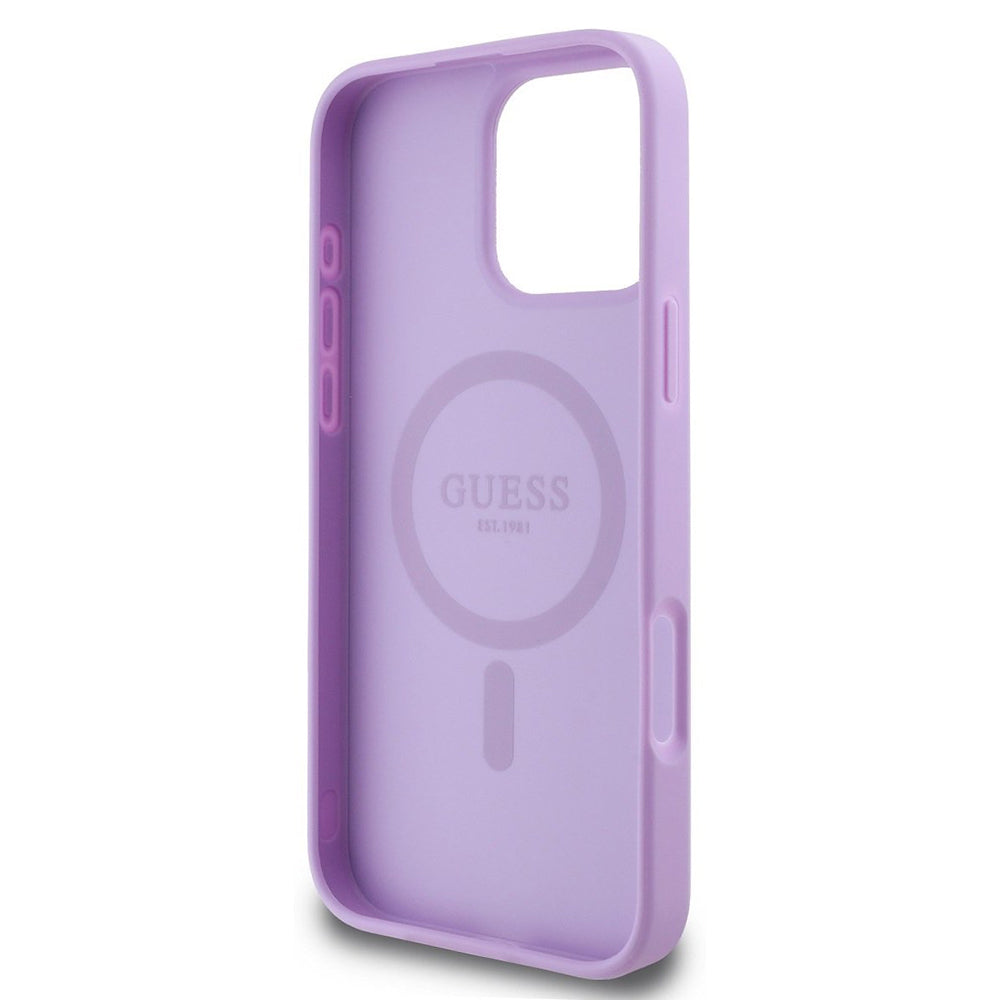 MagSafe cover til Apple iPhone 16 Pro Max, Guess, Saffiano Peony Classic Logo, Lilla