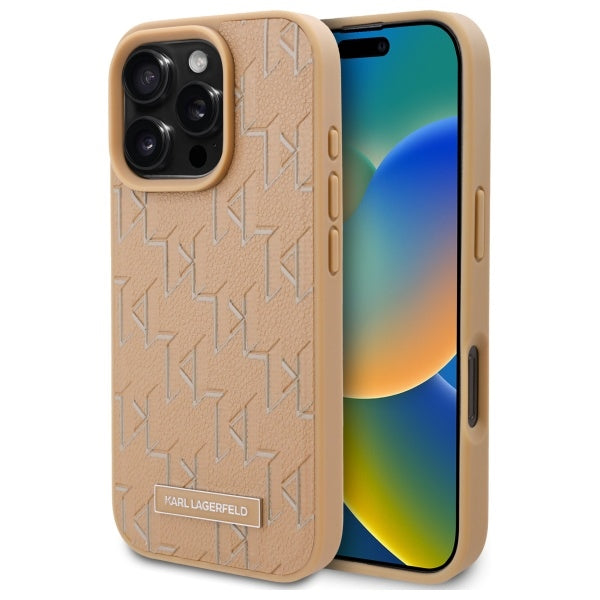 MagSafe cover til Apple iPhone 16 Pro Max, Karl Lagerfeld, Hot Stamp, Beige