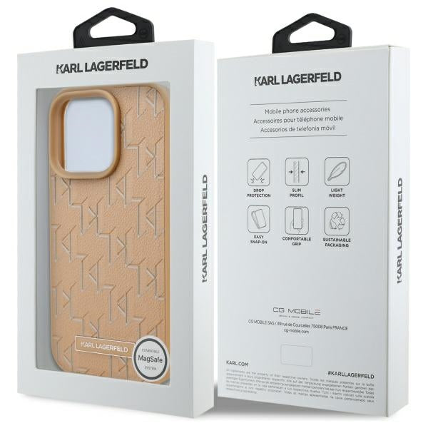 MagSafe cover til Apple iPhone 16 Pro Max, Karl Lagerfeld, Hot Stamp, Beige