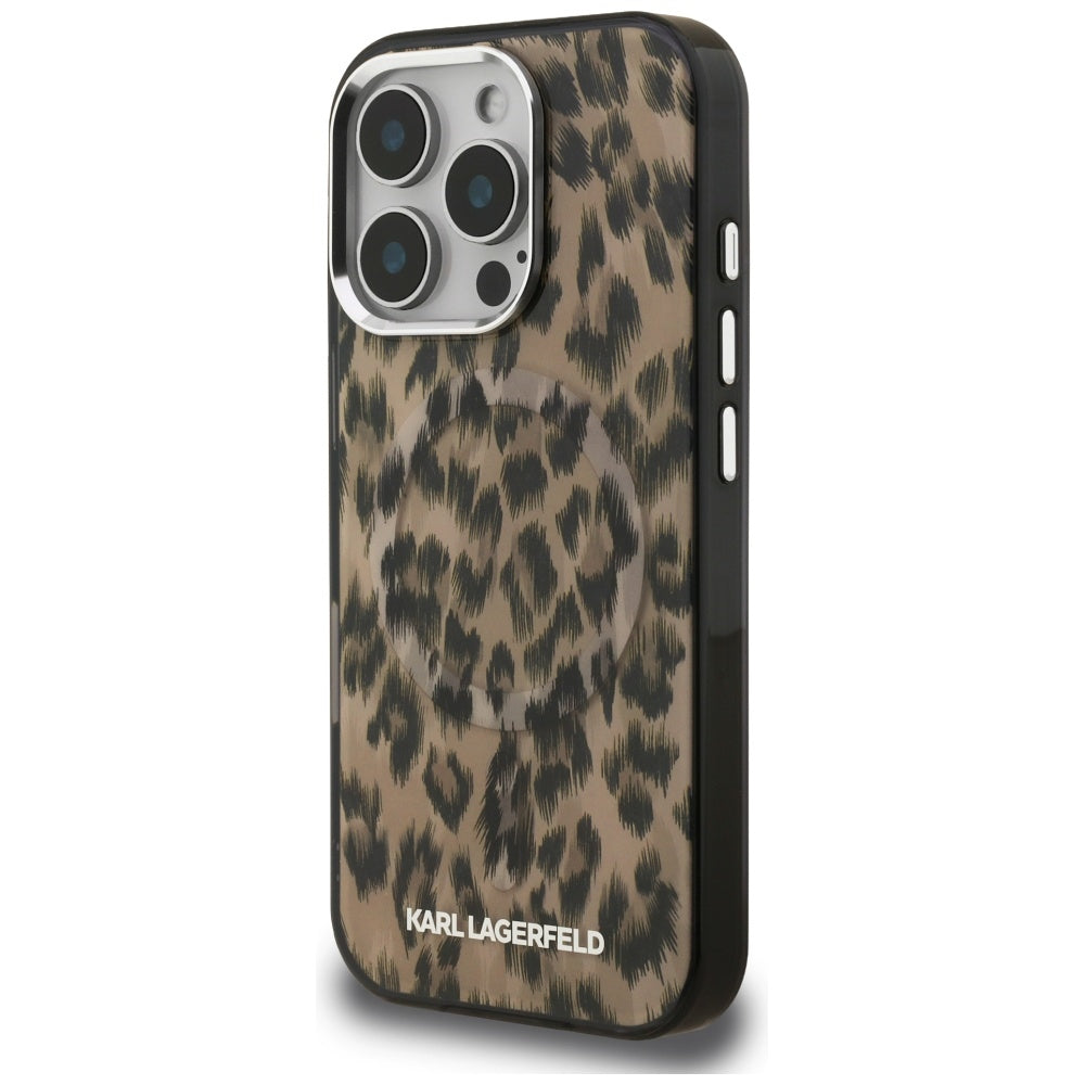 MagSafe cover til Apple iPhone 16 Pro Max, Karl Lagerfeld, IML Leopard Mønster, Brun