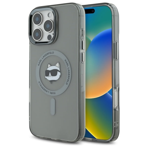 MagSafe cover til Apple iPhone 16 Pro Max, Karl Lagerfeld, IML Metal Choupette's Head, Sort