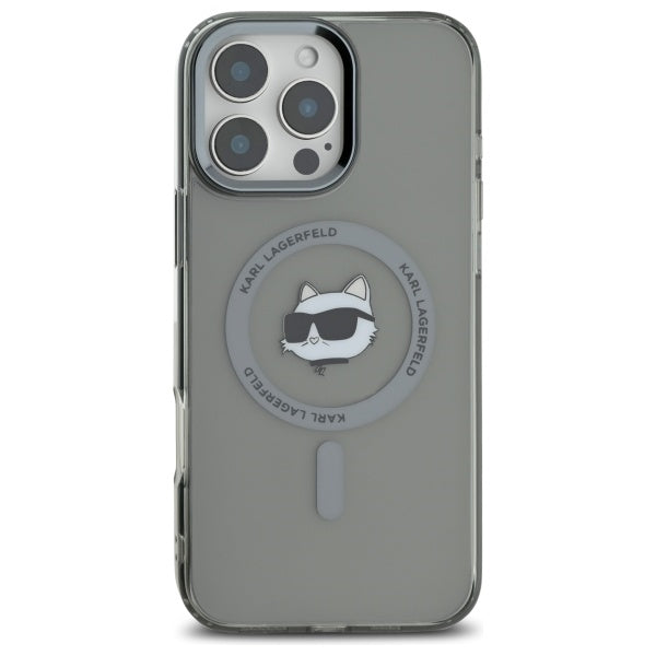 MagSafe cover til Apple iPhone 16 Pro Max, Karl Lagerfeld, IML Metal Choupette's Head, Sort