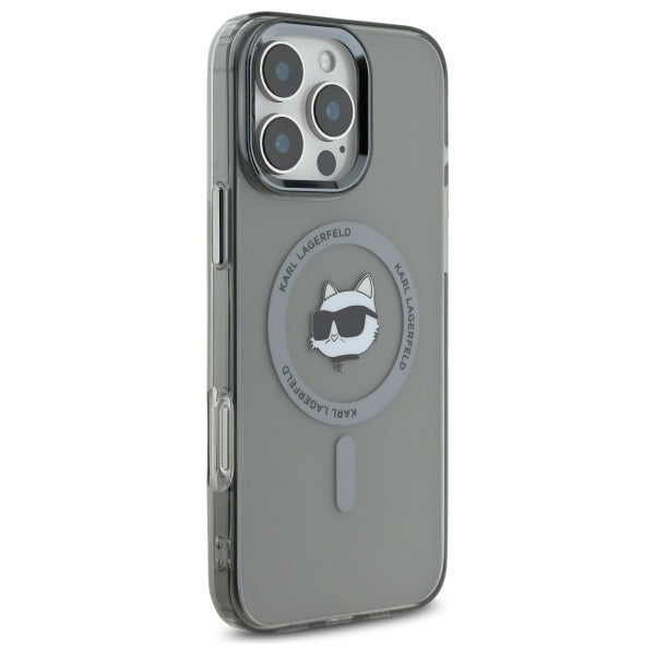 MagSafe cover til Apple iPhone 16 Pro Max, Karl Lagerfeld, IML Metal Choupette's Head, Sort