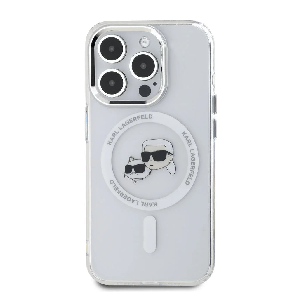 MagSafe cover til Apple iPhone 16 Pro Max, Karl Lagerfeld, IML Metal Karl & Choupette's Heads, Hvid
