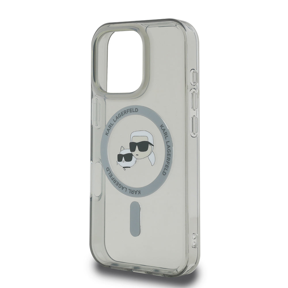 MagSafe cover til Apple iPhone 16 Pro Max, Karl Lagerfeld, IML Metal Karl & Choupette's Heads, Sort