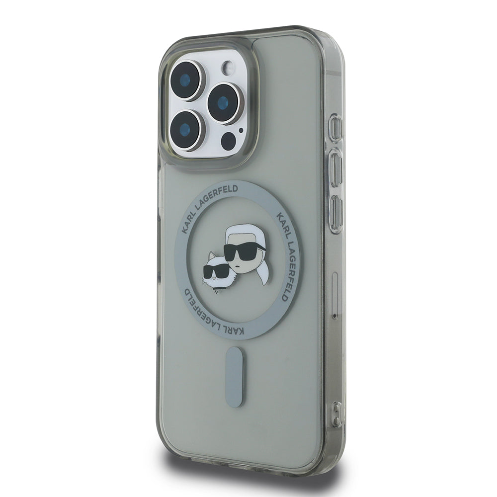 MagSafe cover til Apple iPhone 16 Pro Max, Karl Lagerfeld, IML Metal Karl & Choupette's Heads, Sort