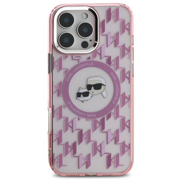 MagSafe cover til Apple iPhone 16 Pro Max, Karl Lagerfeld, IML Monogram Karl & Choupette's Heads, Pink