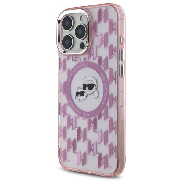 MagSafe cover til Apple iPhone 16 Pro Max, Karl Lagerfeld, IML Monogram Karl & Choupette's Heads, Pink