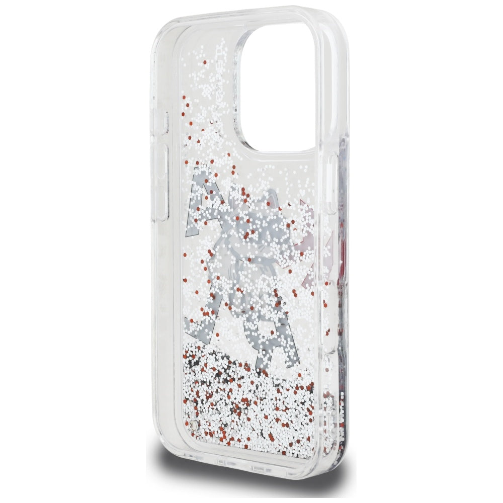 MagSafe cover til Apple iPhone 16 Pro Max, Karl Lagerfeld, Liquid Glitter Choupette Logo, Gennemsigtig