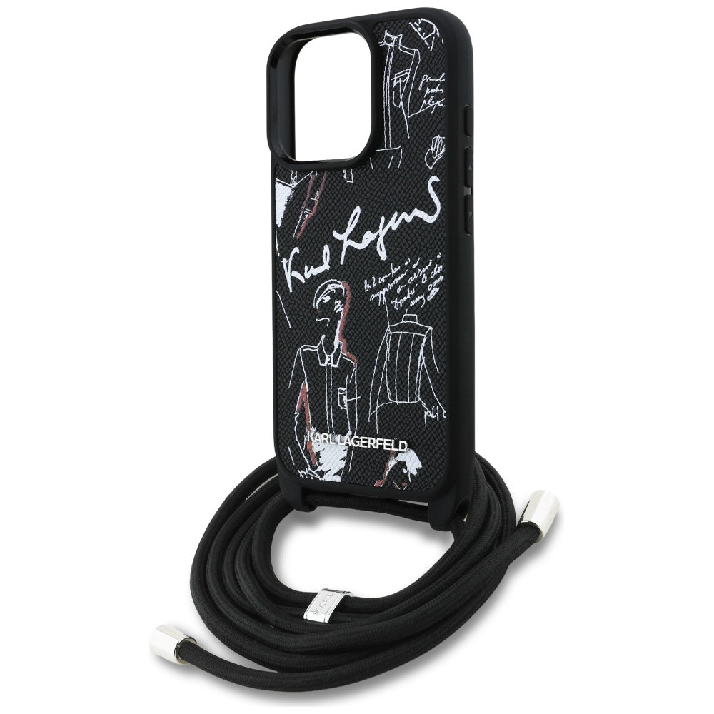 MagSafe cover til Apple iPhone 16 Pro Max, Karl Lagerfeld, Saffiano Crossbody, Sort
