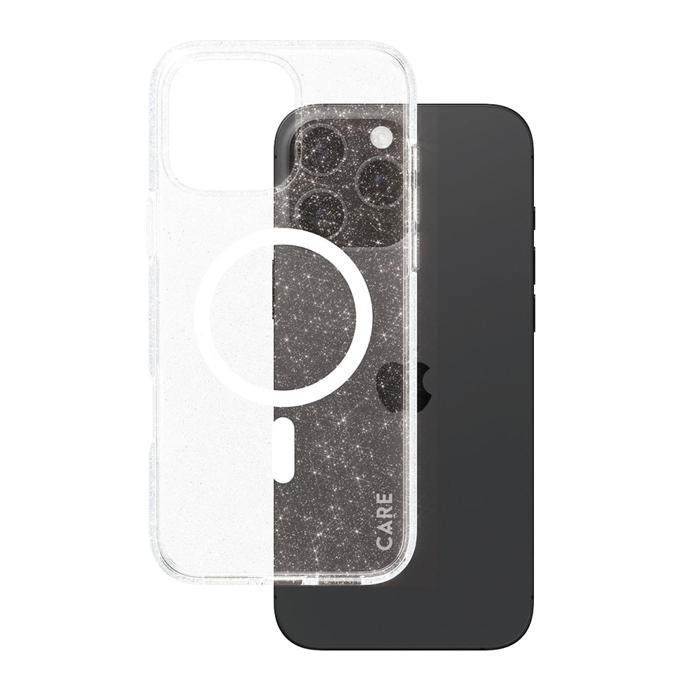 MagSafe cover til Apple iPhone 16 Pro Max, PanzerGlass, Care Urban Combat Star Lit, Transparent Hvid