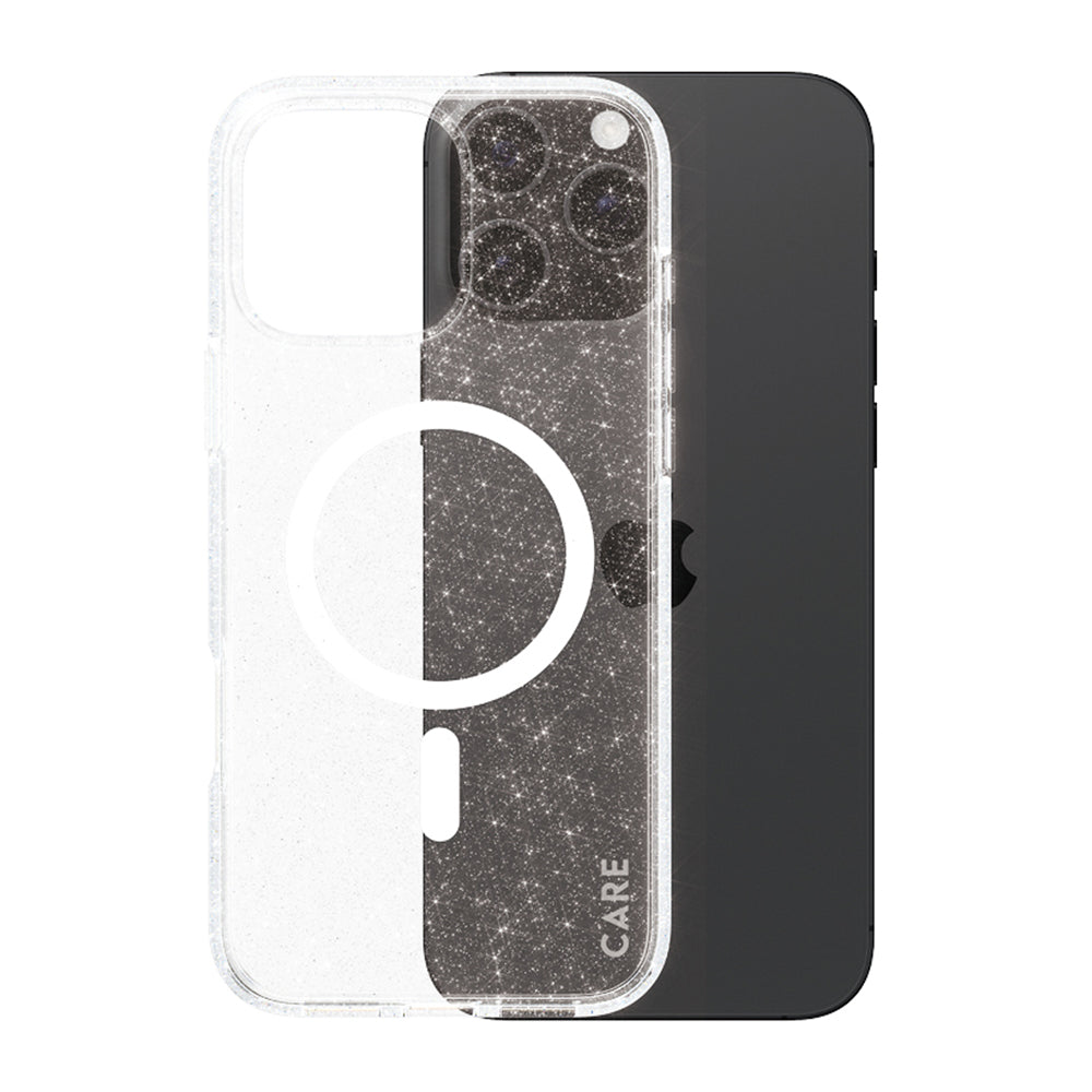 MagSafe cover til Apple iPhone 16 Pro Max, PanzerGlass, Care Urban Combat Star Lit, Transparent Hvid