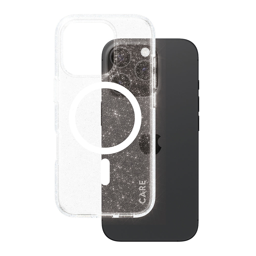 MagSafe cover til Apple iPhone 16 Pro, PanzerGlass, Care Urban Combat Star Lit, Transparent Hvid