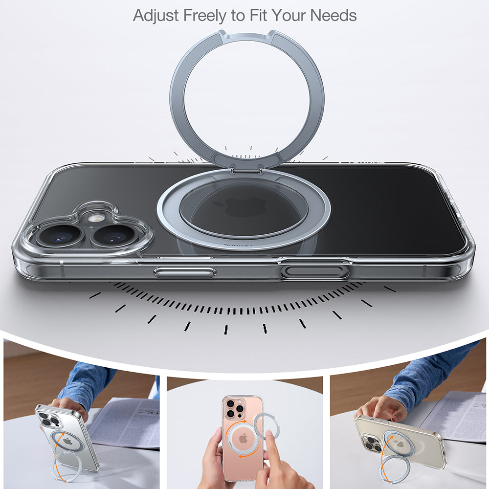 MagSafe cover til Apple iPhone 16, Torras, Ostand Pro, Transparent