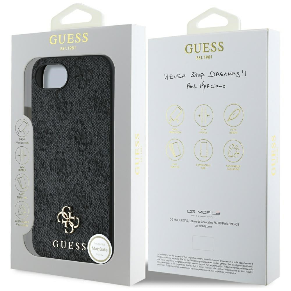 MagSafe cover til Apple iPhone 17e / 16e, Guess, 4G Classic, Sort
