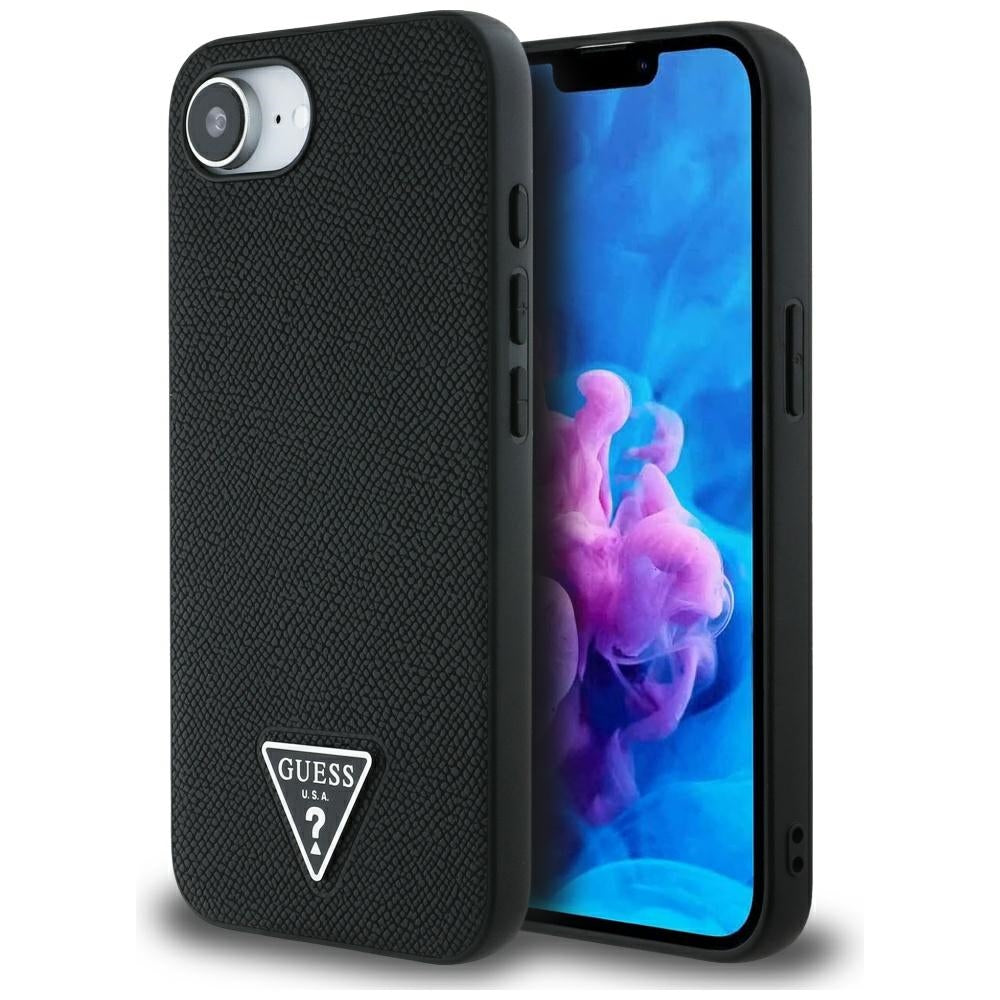 MagSafe cover til Apple iPhone 17e / 16e, Guess, Grained Triangle Logo, Sort