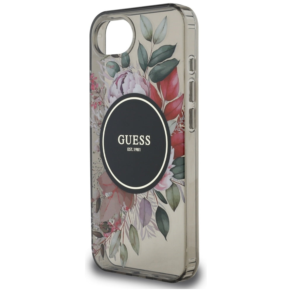 MagSafe cover til Apple iPhone 17e / 16e, Guess, IML Flowers, Sort