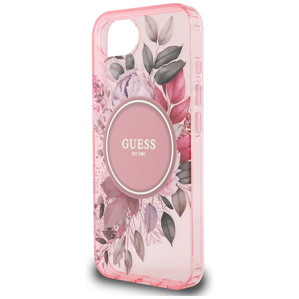 MagSafe cover til Apple iPhone 17e / 16e, Guess, IML Flowers, Pink
