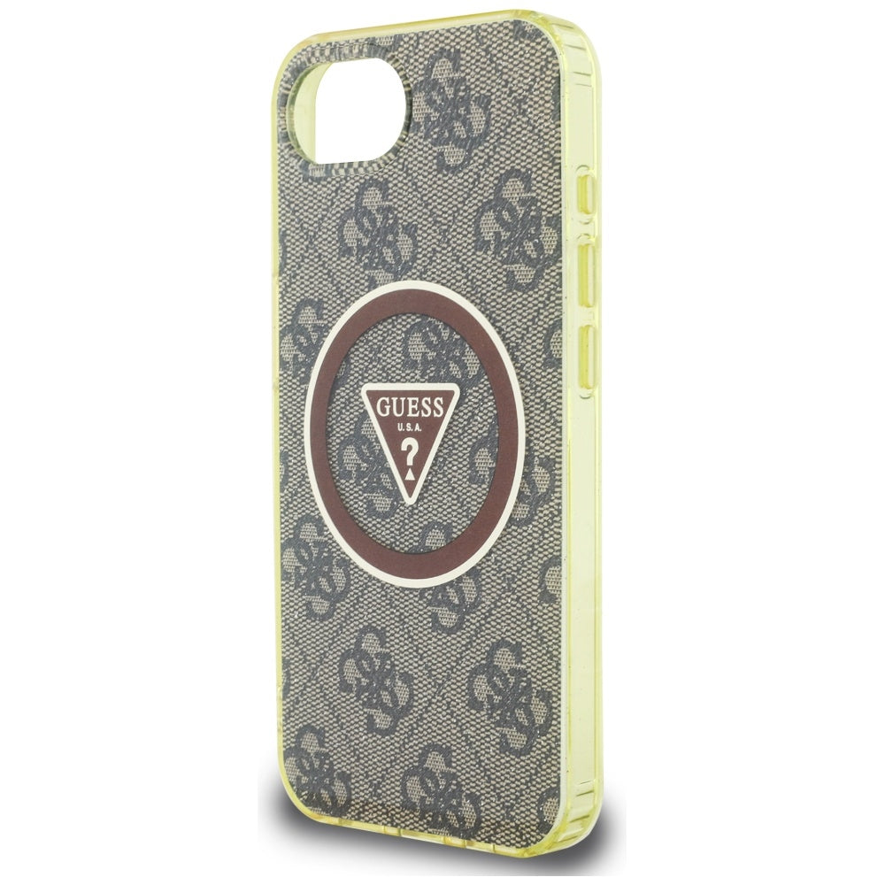 MagSafe cover til Apple iPhone 17e / 16e, Guess, IML Glitter 4G Circle Triangle, Brun